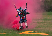 PARACHUTIST LANDING ON TARGET