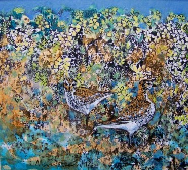 Golden Plovers in Machair - Print