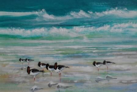 Oystercatchers at High Tide 2.