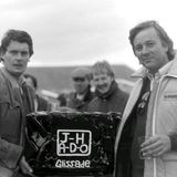 HILL CLIMB - Doune, 17 June, 1984, Alister Douglas-Osborn (and the remains of his car from his Fintray accident) with John Hunt