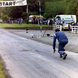 HILL CLIMB - Doune, 23 June, 1985, Chris Cramer gets set for a quick run up Doune