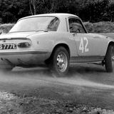 HILL CLIMB - Fintray 04 June, 1967, Brian Wilson (Lotus Elan) An over-enthusiastic entry to the Hairpin