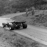 HILL CLIMB - Fintray 05 August, 1979 (Unknown driver and car braking for the Hairpin)