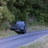 HILL CLIMB - Fintray 08 August, 1982 (Ford Escort driver falling behind with the steering exiting Combine Corner) (1)