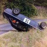 HILL CLIMB - Fintray 08 August, 1982 (Ford Escort driver falling behind with the steering exiting Combine Corner) (2)