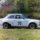 HILL CLIMB - Fintray 08 August, 1982, Tommy Mackay (Ford Escort RS1600) Rounding Ruin Corner)