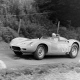HILL CLIMB - Fintray 13 August, 1967, George Tatham (Lister Jaguar) Negotiating Combine Corner