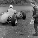 HILL CLIMB - Fintray 13 August, 1967, Harry Baird (Cooper Climax) at Combine Corner with Marshal Les Reith