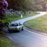 HILL CLIMB - Fintray 13 June, 1982, Dougie Riach (Opel Ascona) Sideways exiting Ruin Corner