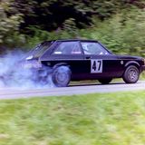 HILL CLIMB - Fintray 14 June, 1987 (A tyre-smoking Talbot Sunbeam Lotus exiting Hairpin)