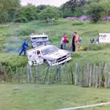 HILL CLIMB - Fintray 14 June, 1987, John Gray's Lancia 037 in a sport of bother on the short straight between Ruin and Combine Corners
