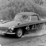 HILL CLIMB - Fintray 24 September, 1967, Morris Parr (MGB) Braking hard for the Hairpin