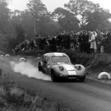 HILL CLIMB - Fintray 24 September, 1967 (Unknown driver and car braking hard for the Hairpin)