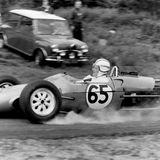 HILL CLIMB - Fintray 25 June, 1967 (Unknown driver and car braking at the Hairpin)