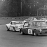 RACE - Ingliston, 17 August, 1980, Bob Leckie (Hillman Imp) leading Ian Forrest and the pack at Lefthander