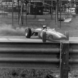 RACE - Ingliston, 24 July, 1966 Peter Gethin, (Lotus) Spinning just after Gardeners Corner