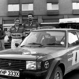 RALLY - 1986 Snowman Rally, Dougie Riach and Campbell Roy (Talbot Sunbeam Lotus) At the start
