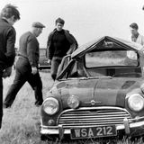 SPRINT Crimond, 08 September, 1968 Unknown driver surveying his rolled Mini)