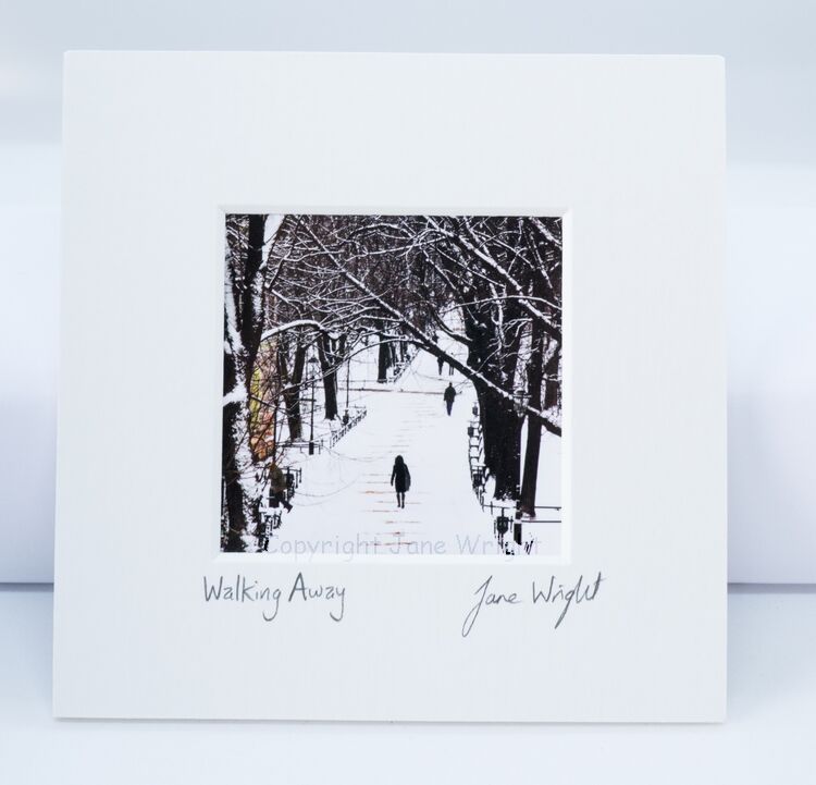 NEW 65MM SQUARE PHOTO IN 125MM X 125MM MOUNT 'Walking Away'