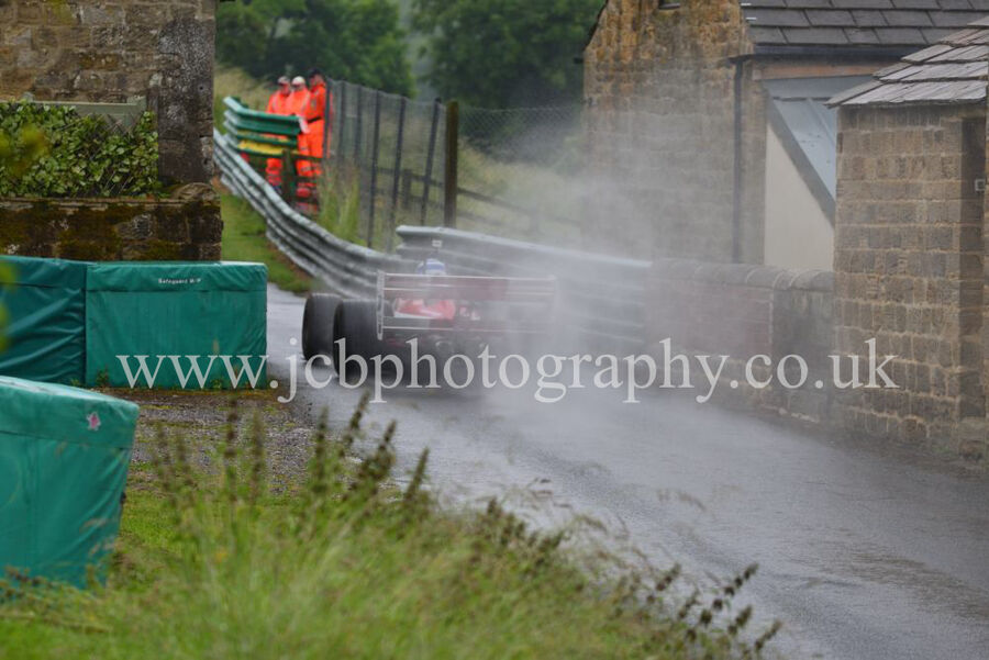 Single Seater goes though Farm House buildings