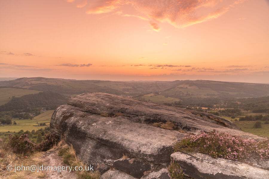 Baslow edge sunset afterglow