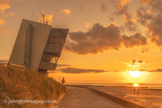 Evening dog walk at Rossall point