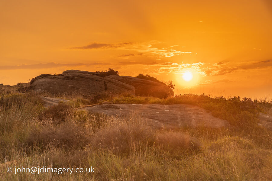 Orange sky at baslow edge