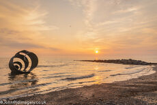 Sunset and seagull at Marys shell