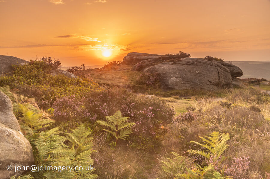 Sunset at Baslow edge