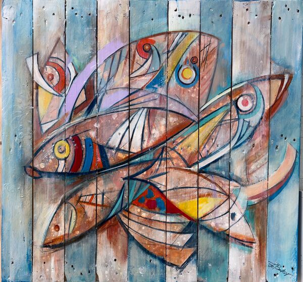 900mm x 900mm Acrylic on board