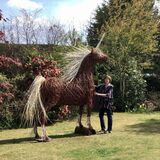 Unicorn in garden with Jane