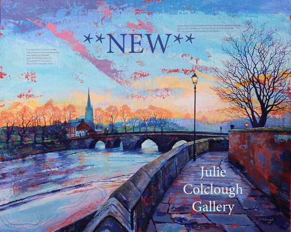 Old Dee Bridge, Chester. From the Walls. Sunset view of Bridge on River Dee