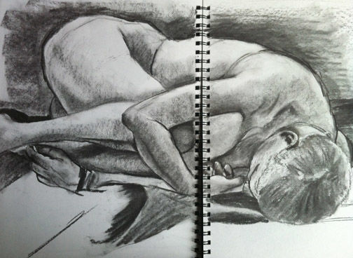 Charcoal life drawing