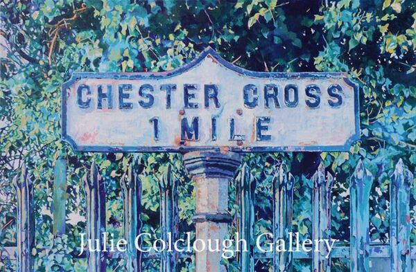 Chester Cross 1 mile Chester Cross 1 mile signpost