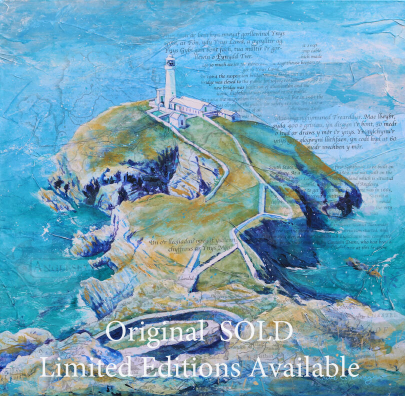 Painting on canvas of South Stack Lighthouse
