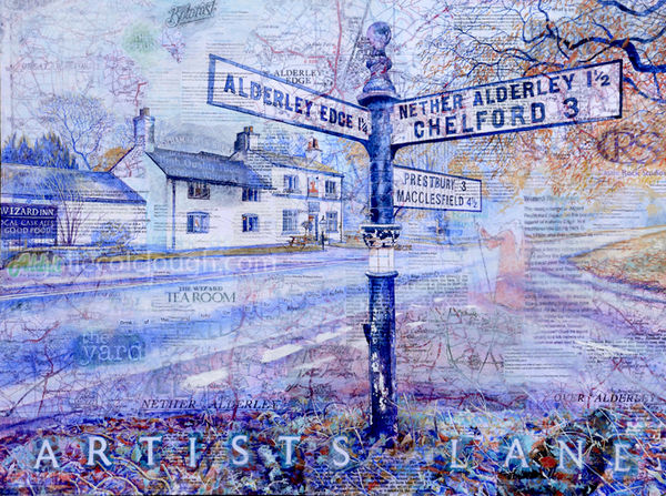 Wizard Inn, Alderley Edge (Julie Colclough Signpost Series) Wizard Inn from Artists Lane, Alderley Edge