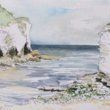 North Landing Flamborough - pen and watercolour