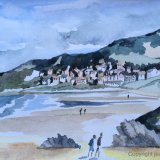Putsborough Beach North Devon. Watercolour