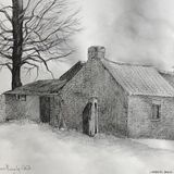 Lambing Barn Hardgate Pencil drawing. Plein air