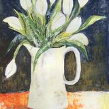 ‘White tulips in a White jug’ Acrylic