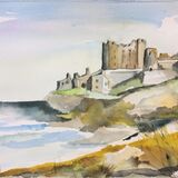 Bamburgh Northumberland Watercolour SOLD