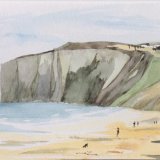 Hunmanby Gap looking towards Bempton Cliffs Watercolour