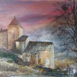 'Icy morning How Hill North Yorkshire' - acrylic on paper