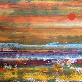 Red Sun - abstract acrylic
