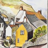 'Steep hill. Staithes' Pen and watercolour