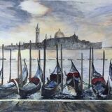 Venice gondolas Commission Acrylic