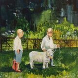 Young handers with Ryeland Lamb Card