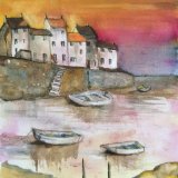 'Inspired by Staithes' Inks, beetroot juice and coffee