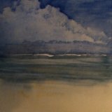 'Storm clouds over the sea, Mauritius' Watercolour not available