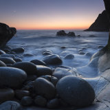 Crescent moon over Porth Nanven